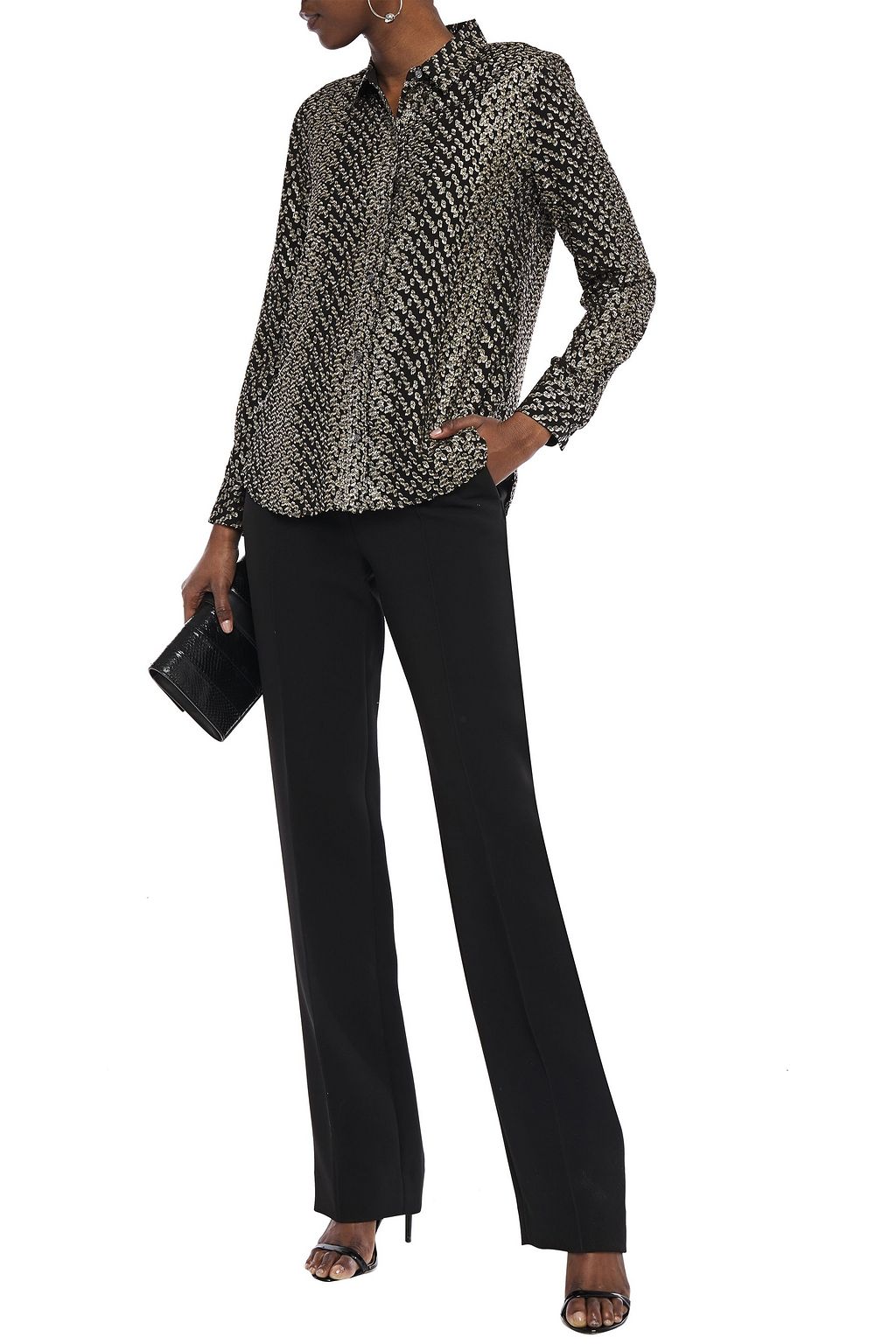 EQUIPMENT Leema metallic fil coupé silk-blend shirt