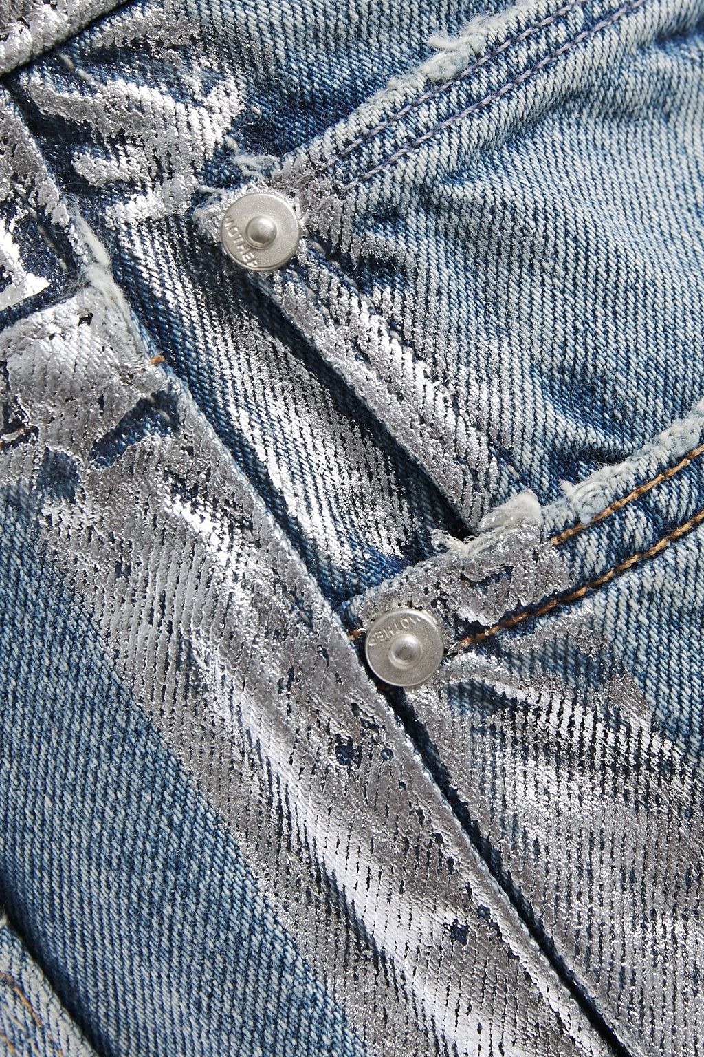 MOTHER The Thrasher cropped coated high-rise straight-leg jeans