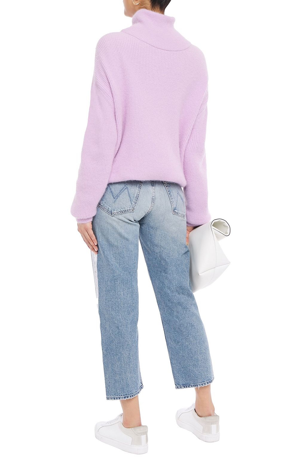 MOTHER The Thrasher cropped coated high-rise straight-leg jeans