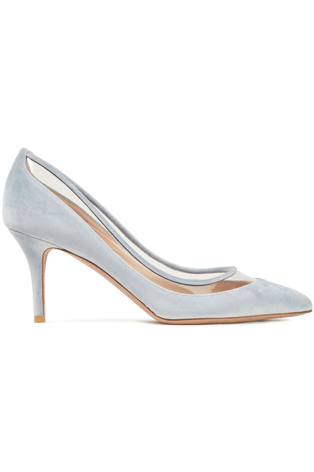 VALENTINO GARAVANI Bow-embellished velvet and PVC pumps