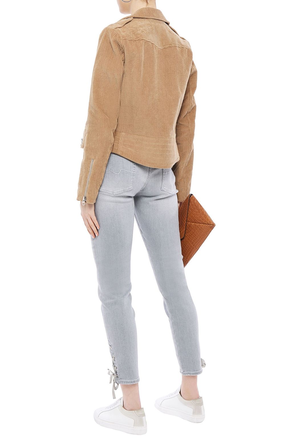 7 FOR ALL MANKIND The Skinny lace-up mid-rise skinny jeans