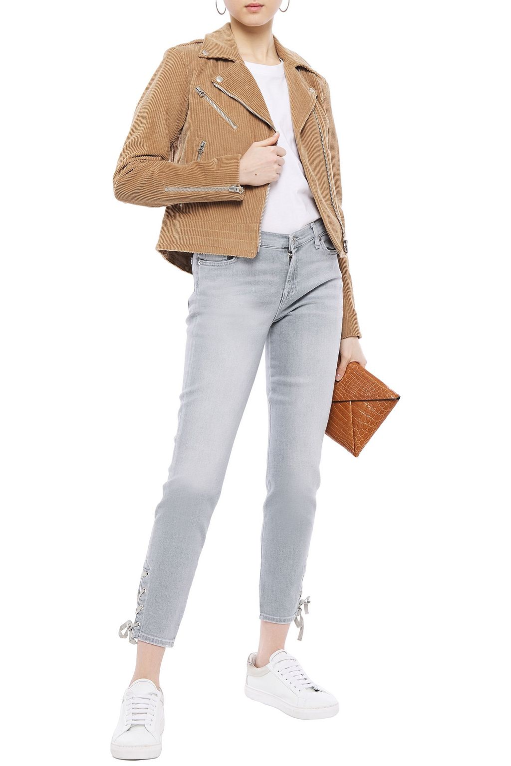 7 FOR ALL MANKIND The Skinny lace-up mid-rise skinny jeans