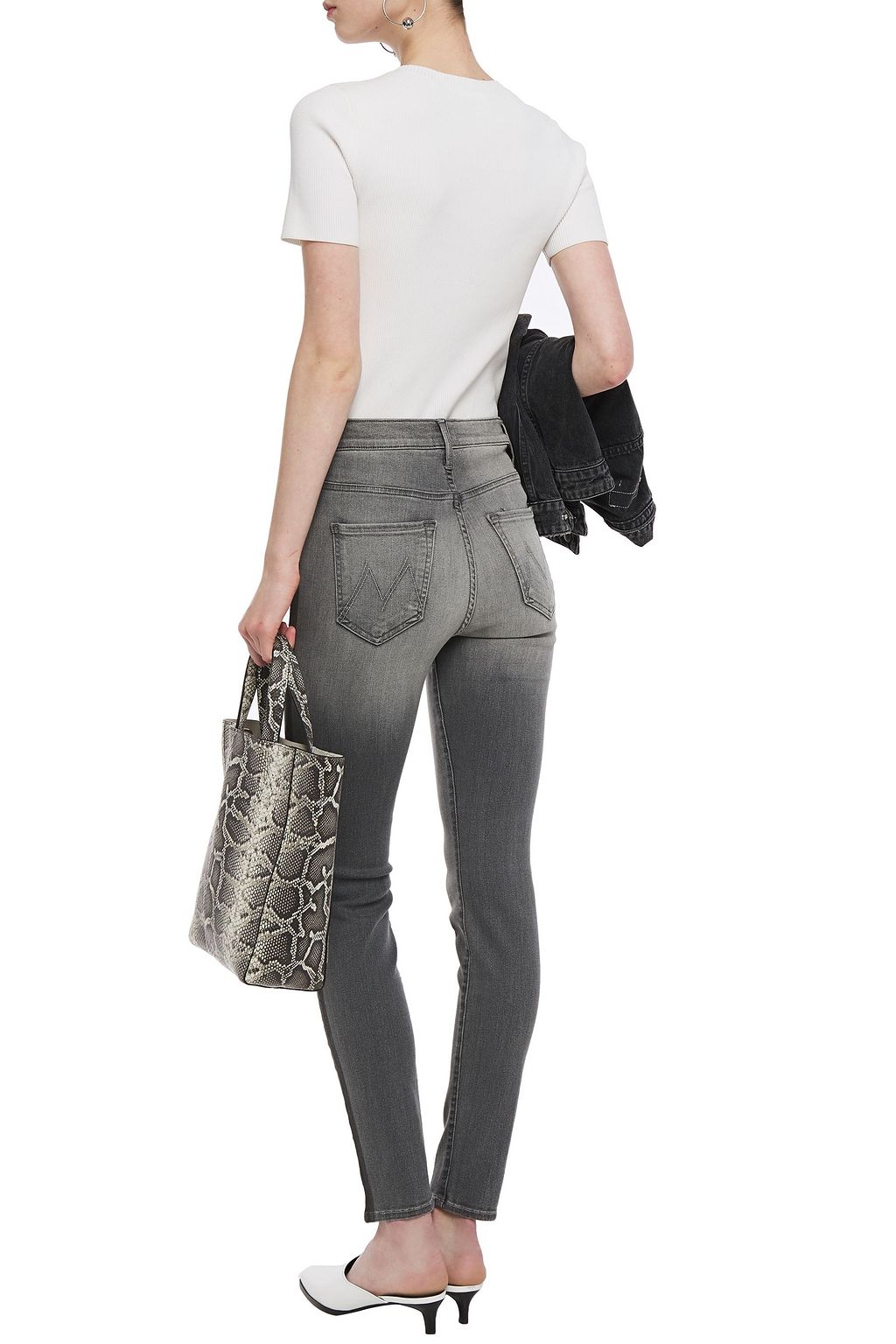 MOTHER The Swooner faded high-rise skinny jeans