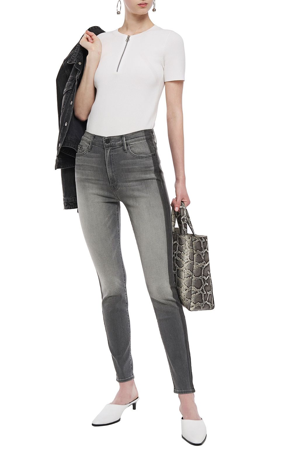 MOTHER The Swooner faded high-rise skinny jeans