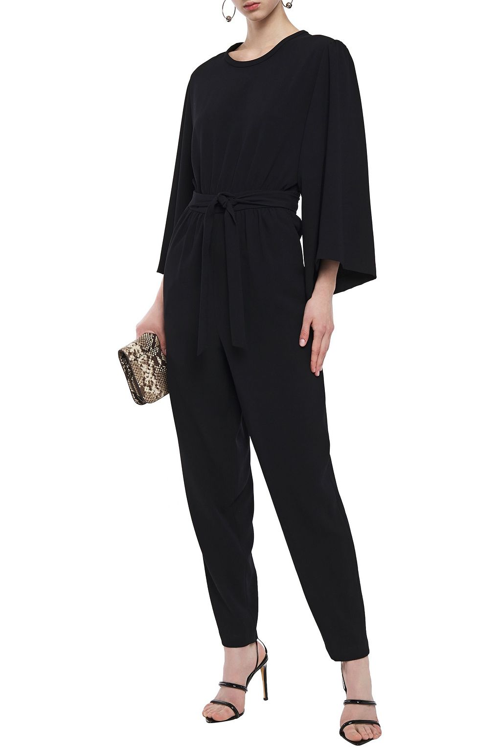 IRO Diaparly belted gathered crepe jumpsuit
