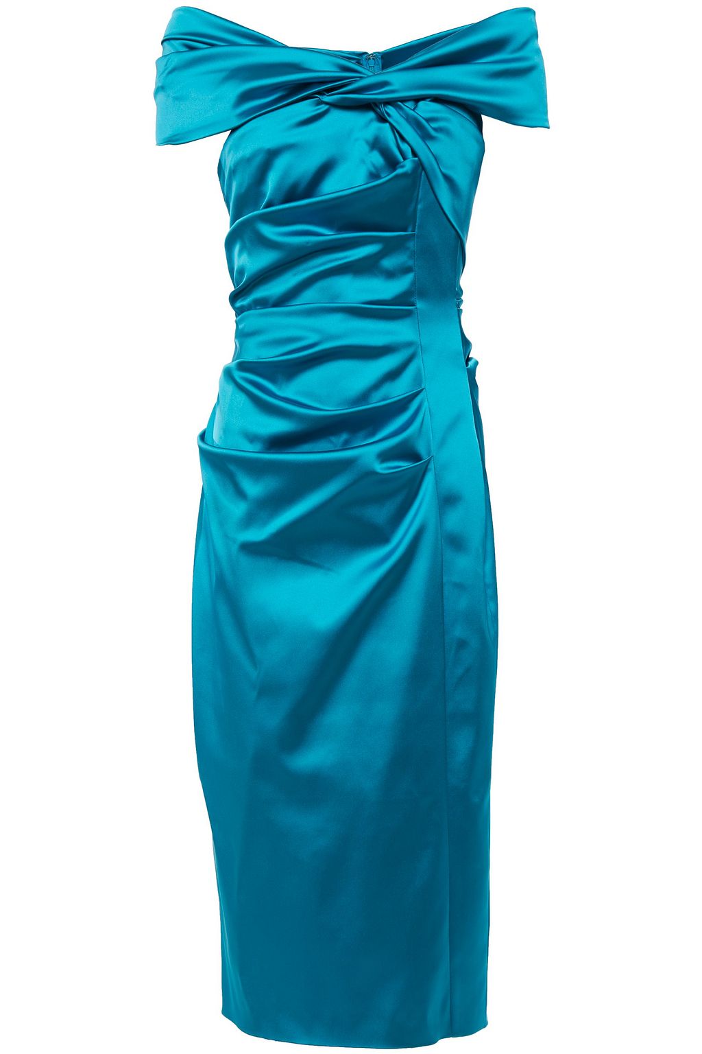 satin turquoise dress