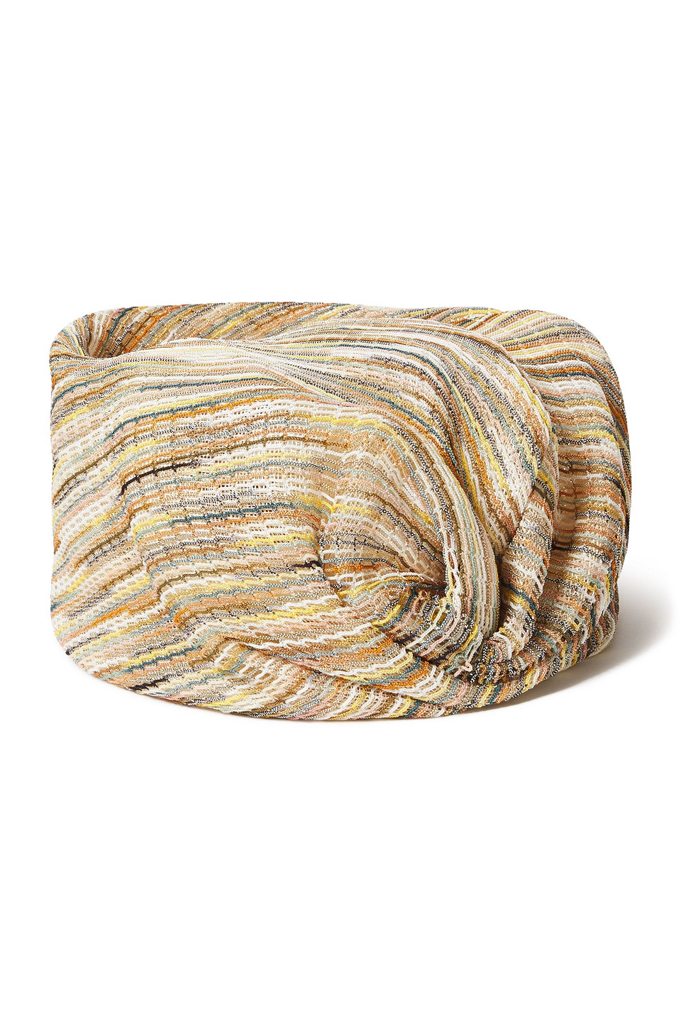 Missoni Woman Gathered Crochet-knit Turban Mustard Size S