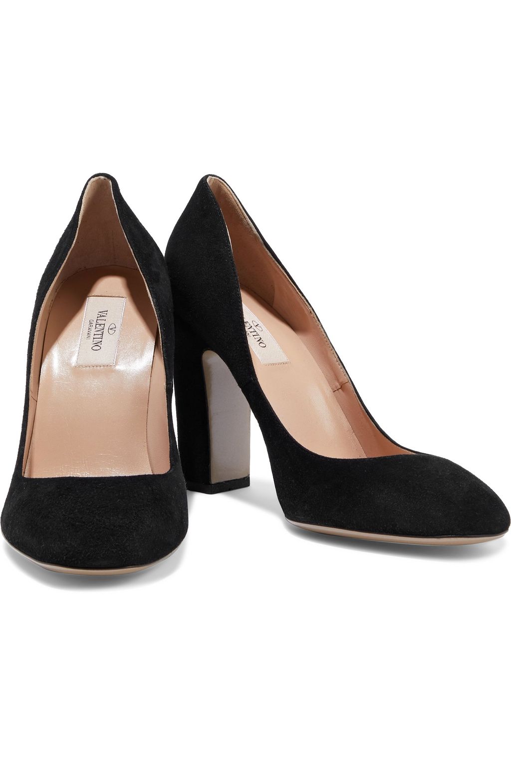 black suede valentino heels