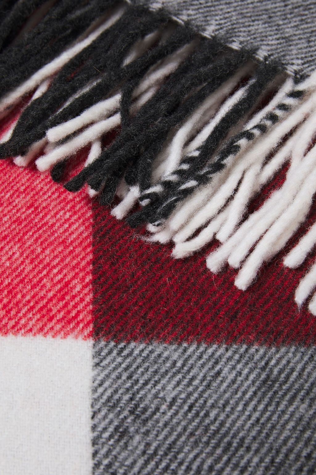 RAG & BONE Fringed checked wool-blend scarf