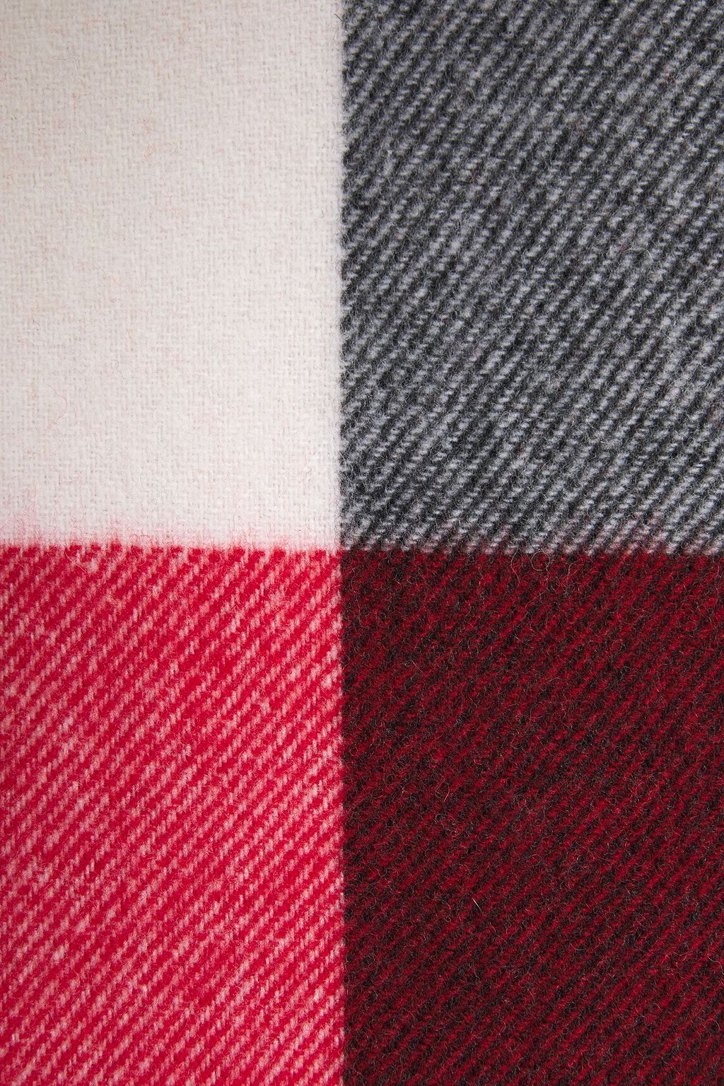 RAG & BONE Fringed checked wool-blend scarf