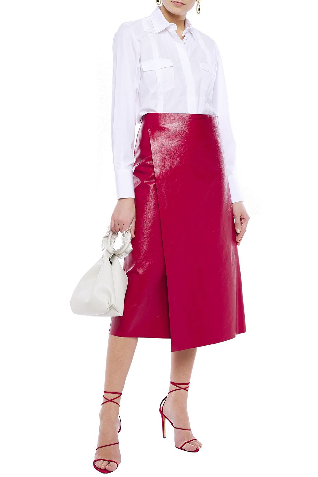 VALENTINO GARAVANI Pintucked cotton-poplin shirt