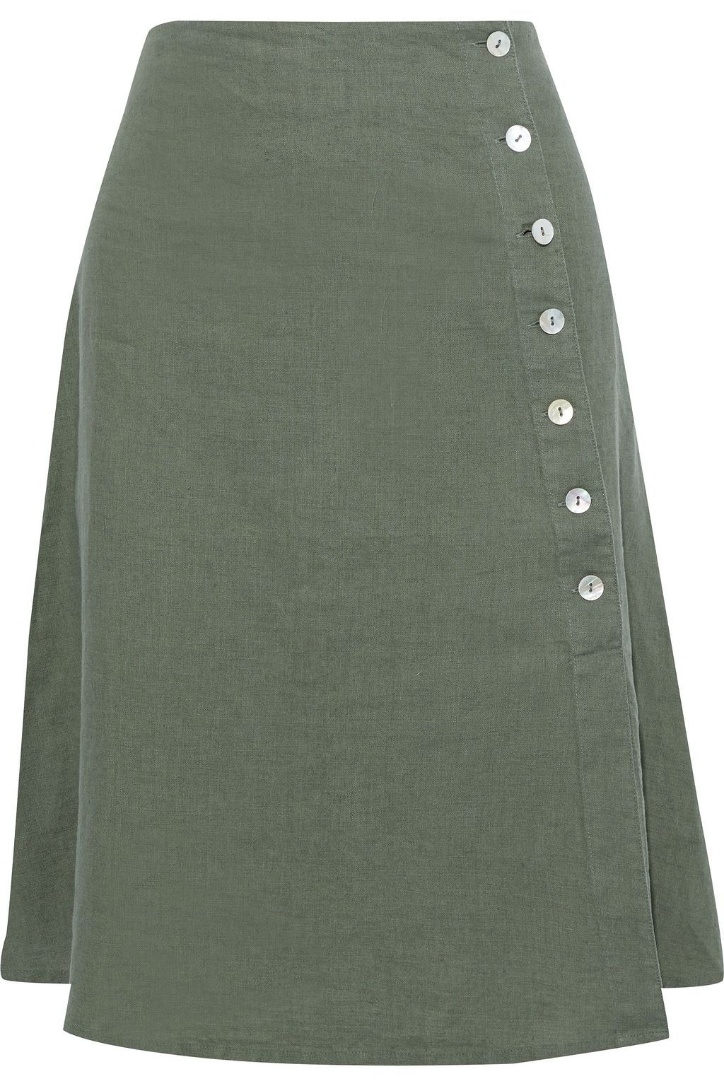 knee length linen skirt