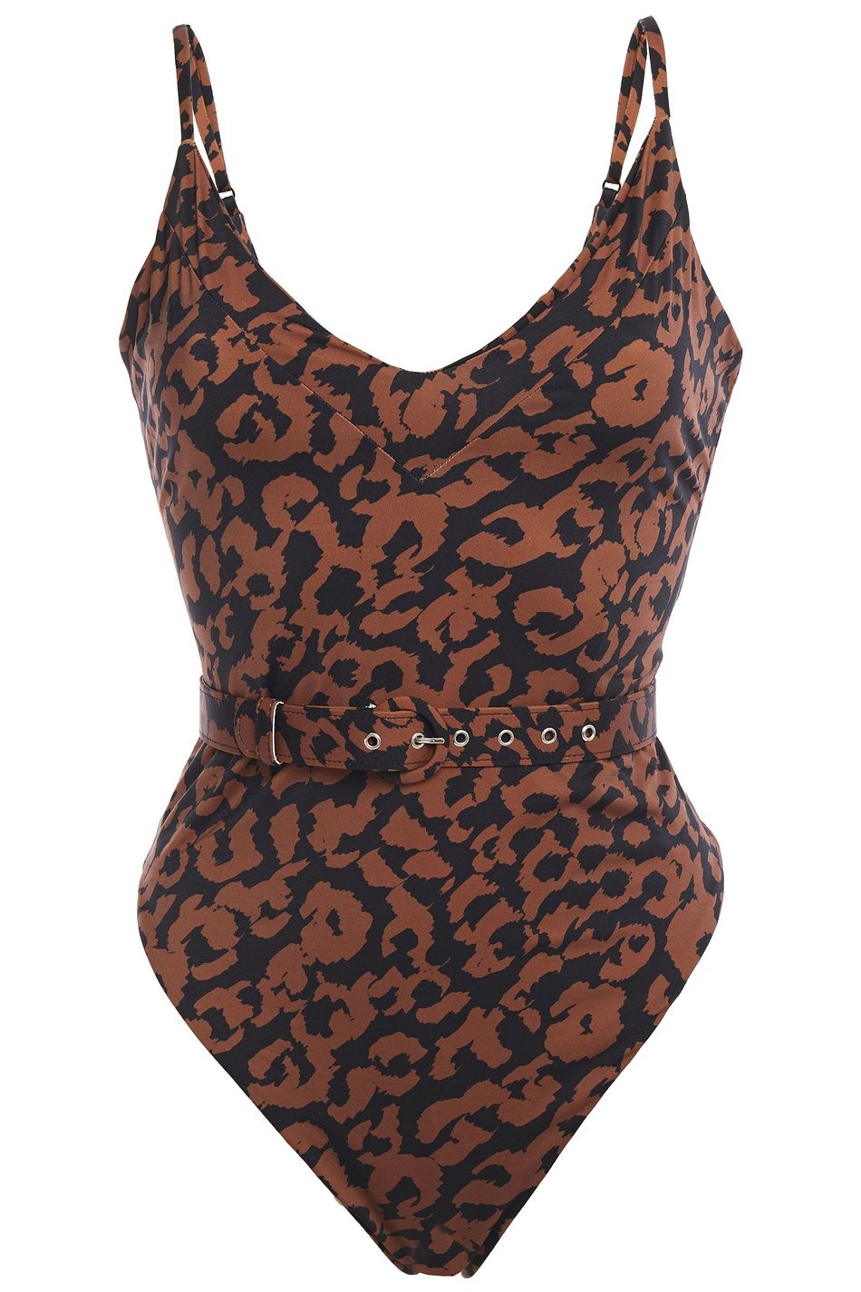 leopard print belted swimsuit