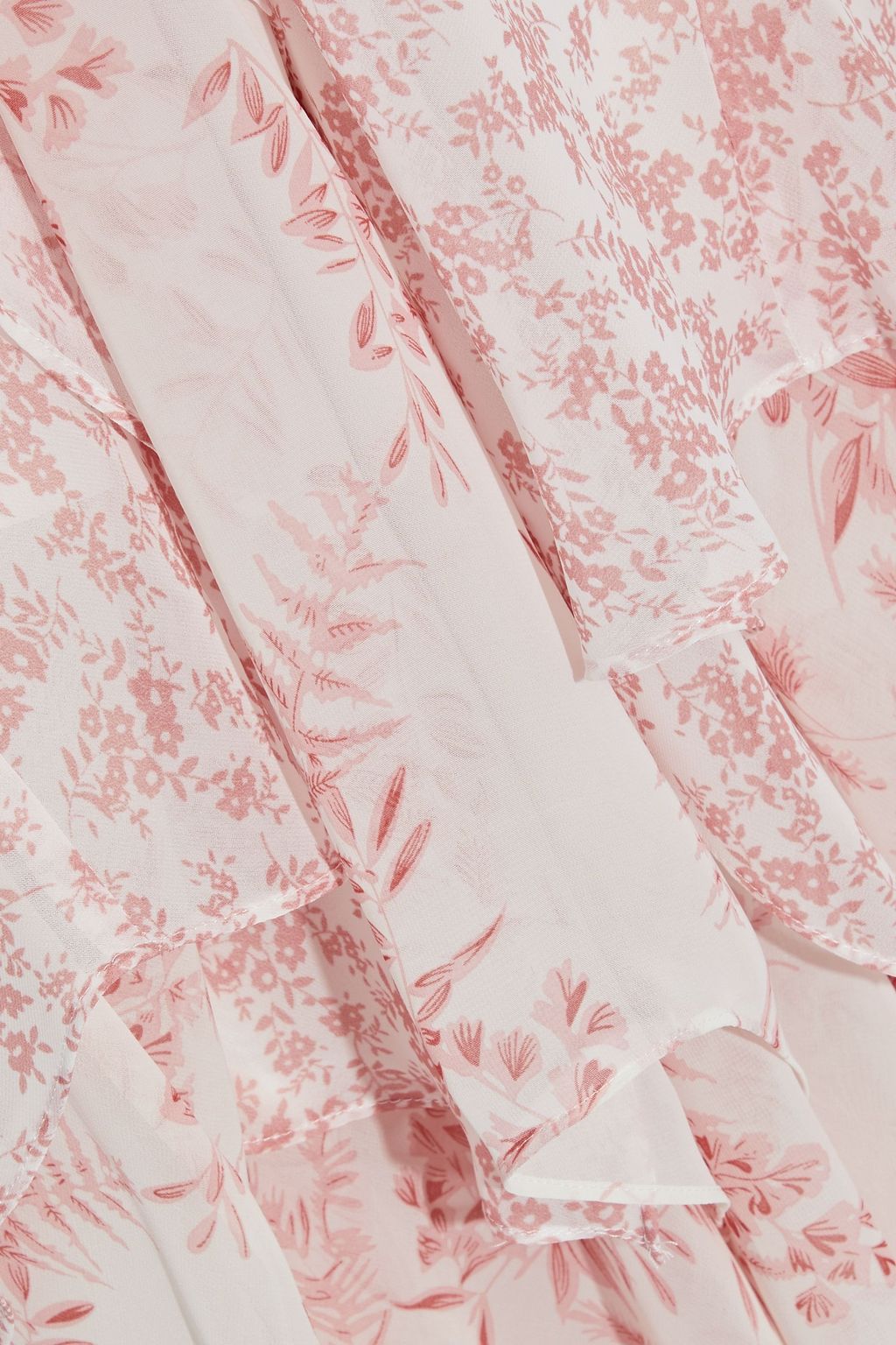 MIKAEL AGHAL Asymmetric floral-print chiffon dress