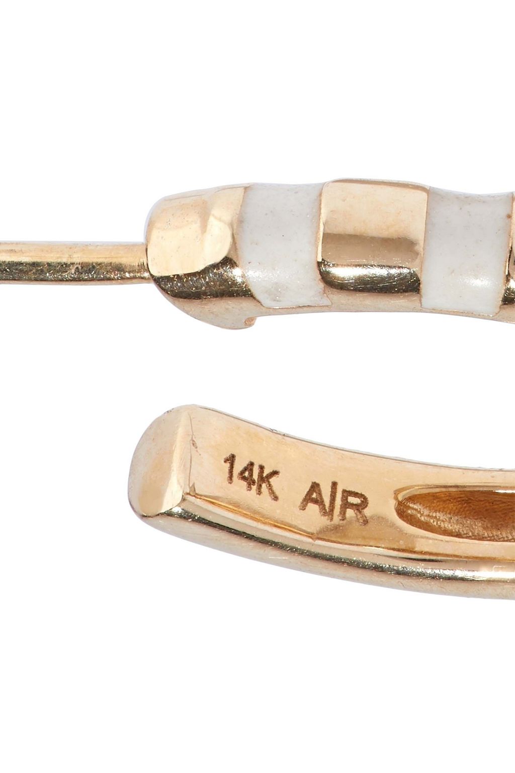 ADINA REYTER 14-karat gold, enamel and diamond hoop earrings