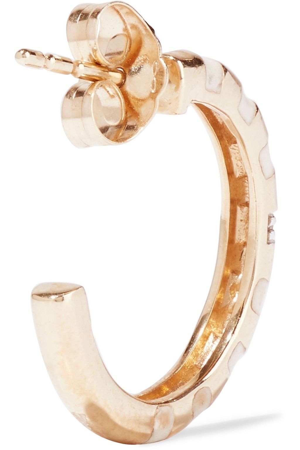 ADINA REYTER 14-karat gold, enamel and diamond hoop earrings