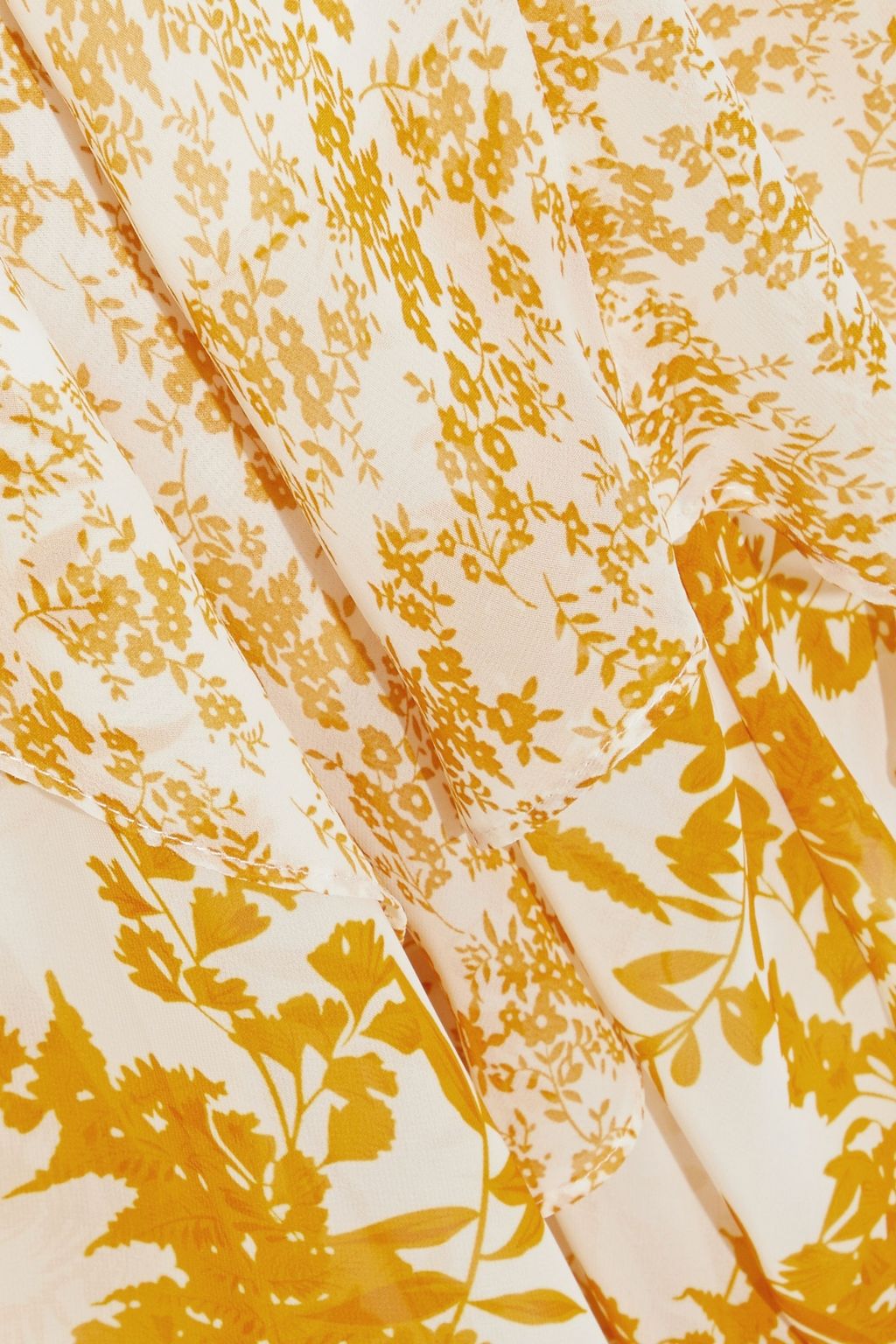 MIKAEL AGHAL Asymmetric floral-print chiffon dress