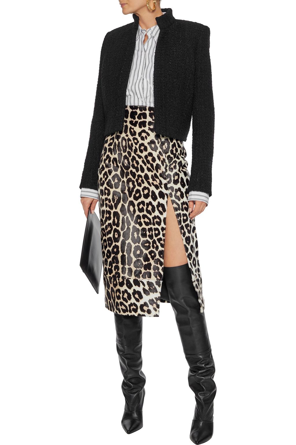 ALEXANDRE VAUTHIER Cropped wool-blend bouclé-tweed jacket