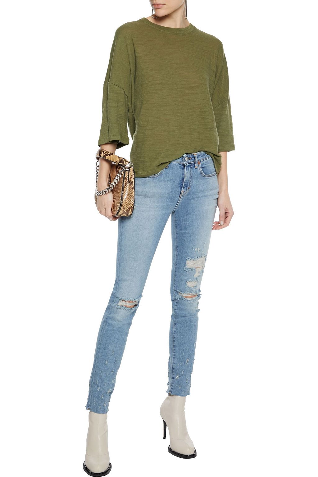 IRO Elerie distressed low-rise skinny jeans