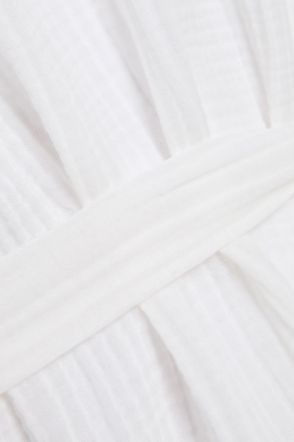 LOUP CHARMANT Belted cotton-seersucker mini dress