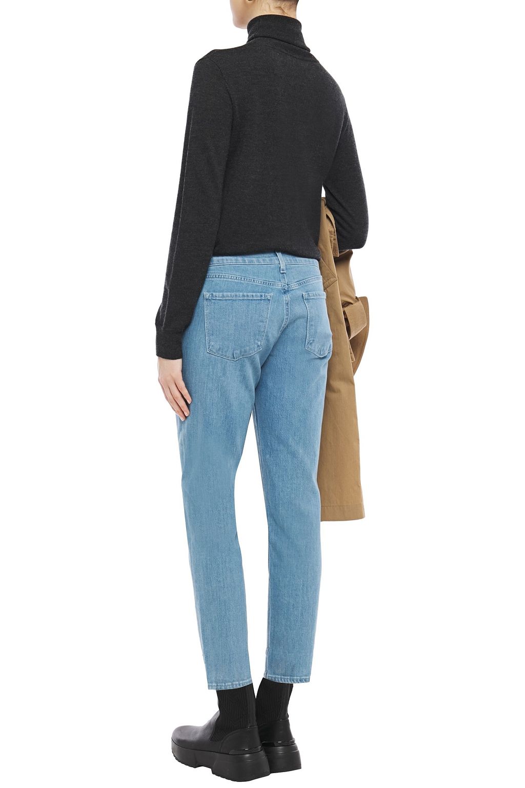 J BRAND Distressed mid-rise slim-leg jeans