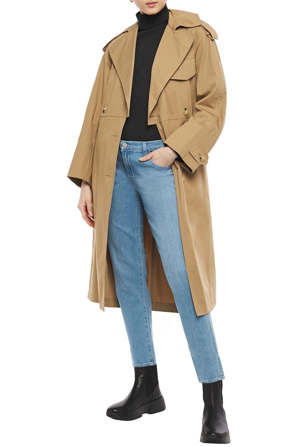 J BRAND Distressed mid-rise slim-leg jeans