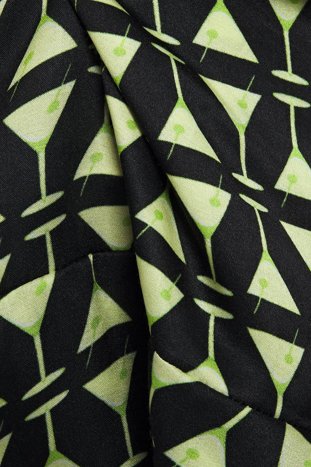ADRIANA DEGREAS Layered printed satin mini skirt
