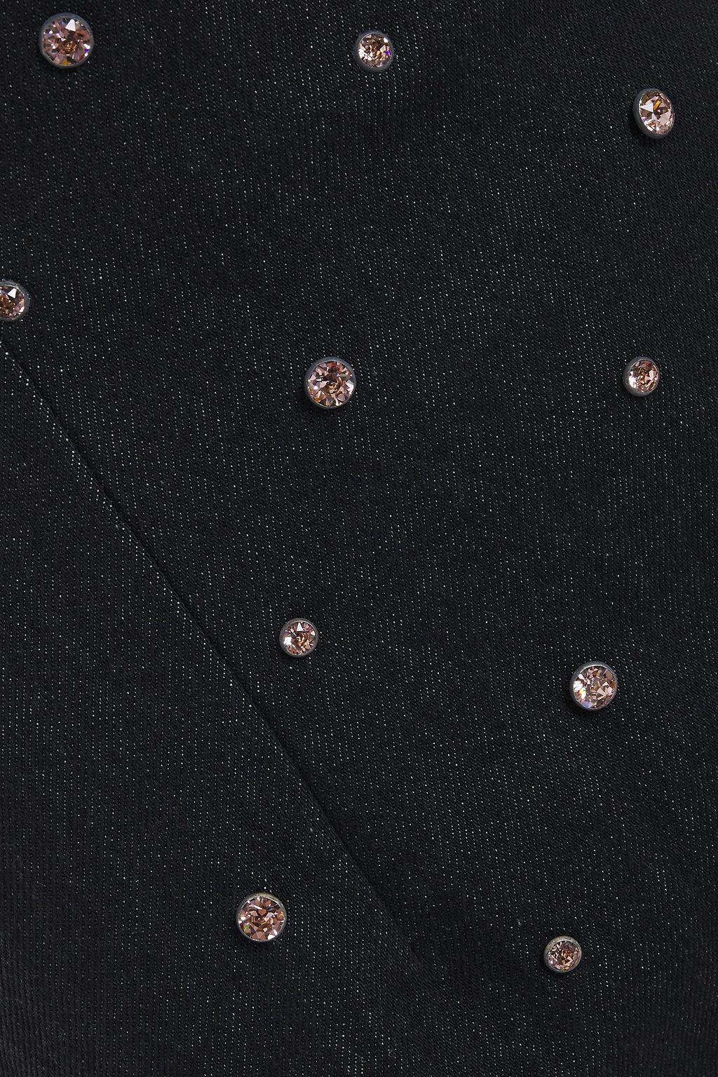 16ARLINGTON Crystal-embellished denim midi skirt