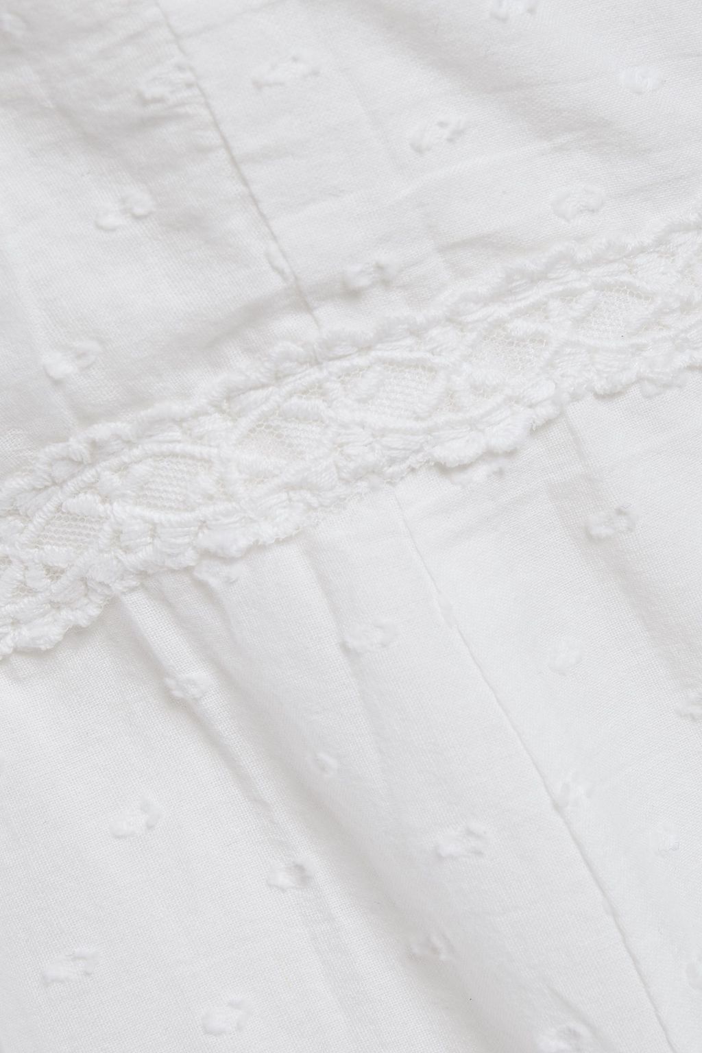 TIGERLILY Cropped broderie anglaise and Swiss-dot cotton jumpsuit