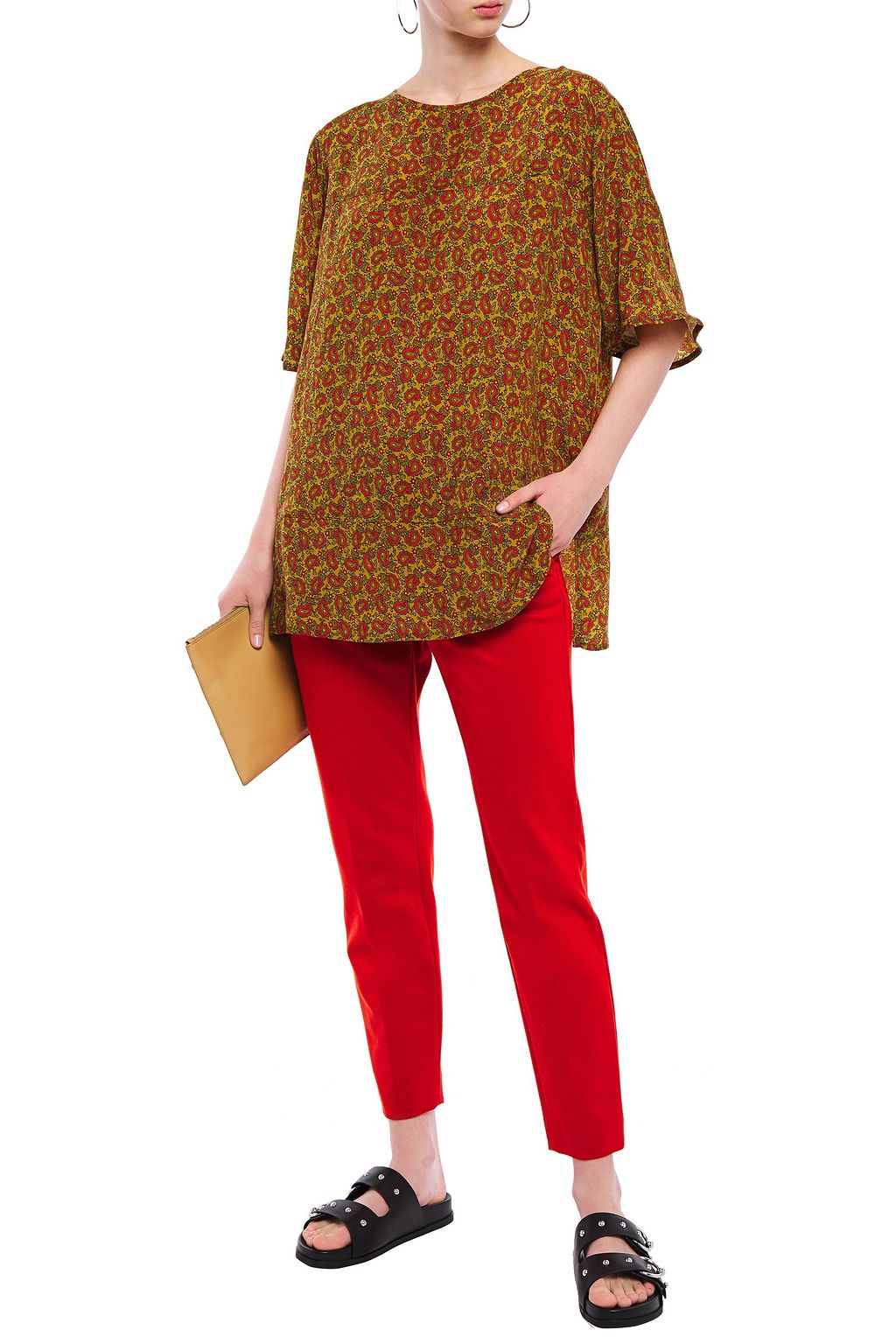 AMERICAN VINTAGE Nonogarden printed cupro top