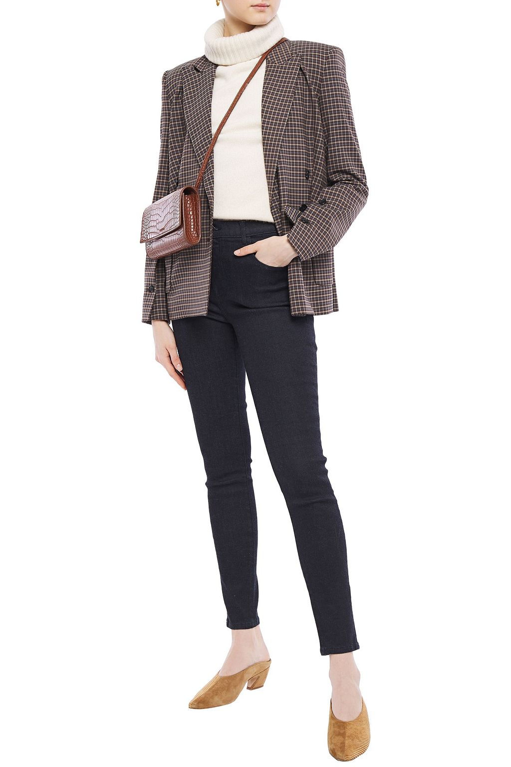 dark high rise skinny jeans