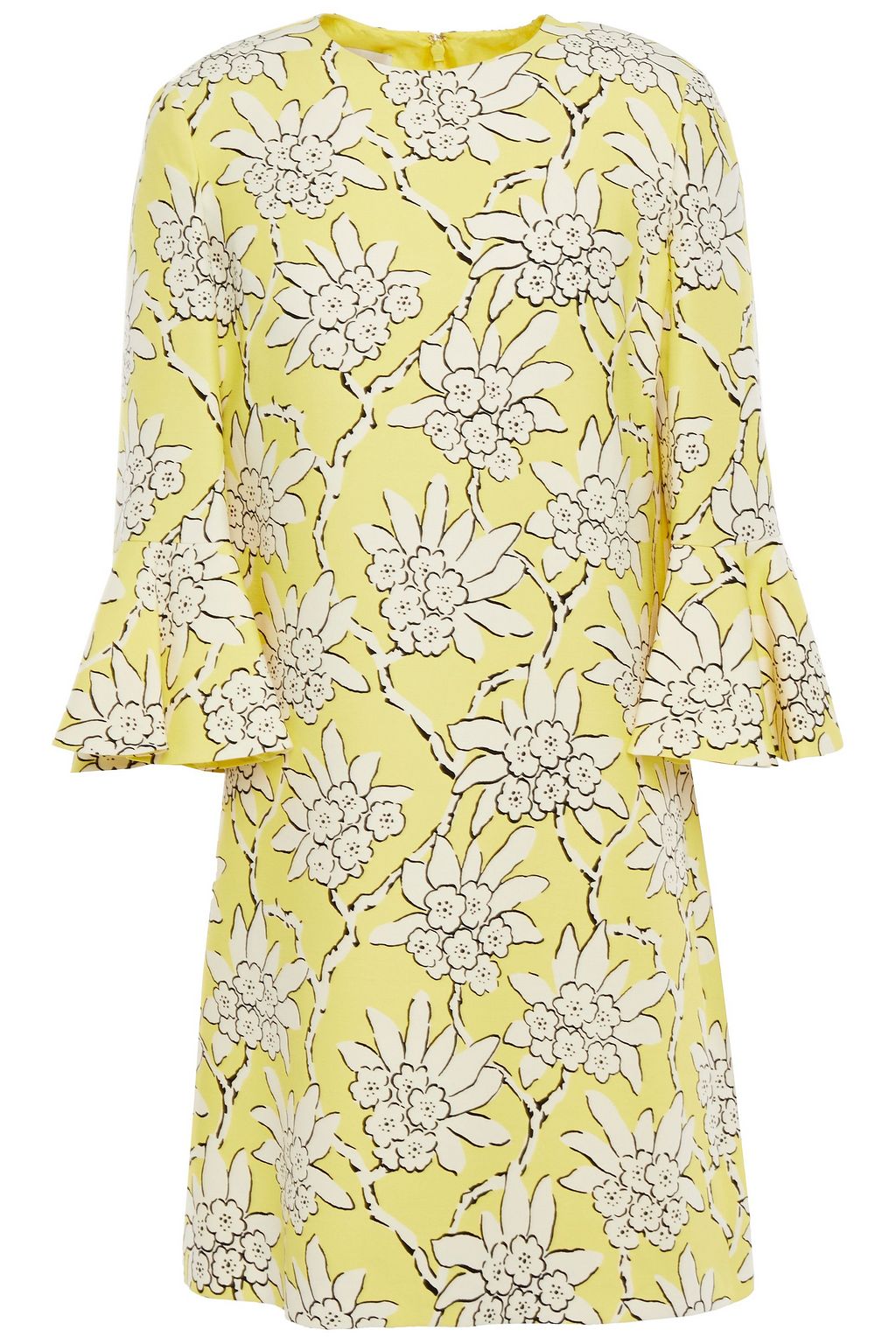 klistermærke Klemme Email VALENTINO GARAVANI Fluted floral-print wool and silk-blend crepe mini dress  | Sale up to 70% off | THE OUTNET