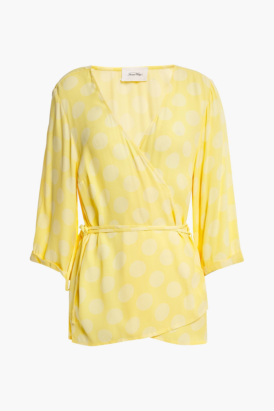 Totitouk printed twill wrap top