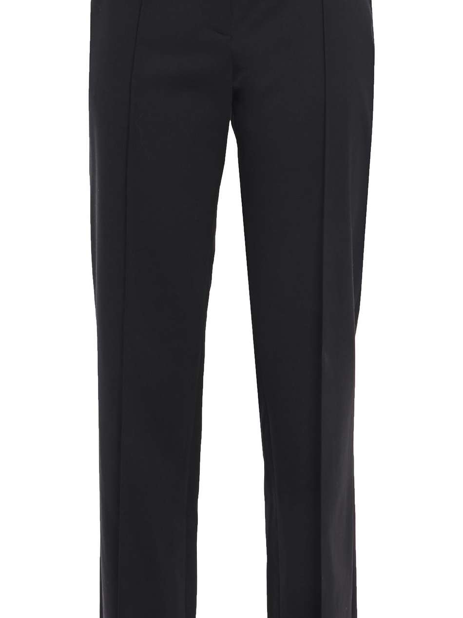 stretch-wool twill straight-leg jeans