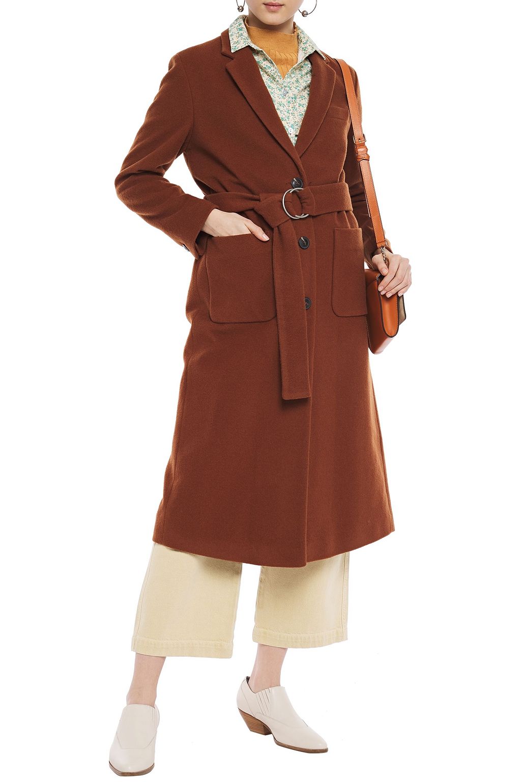 AMERICAN VINTAGE Belted wool-blend felt coat
