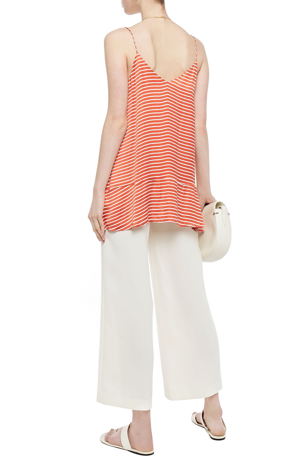 AMERICAN VINTAGE Akining asymmetric striped cupro camisole