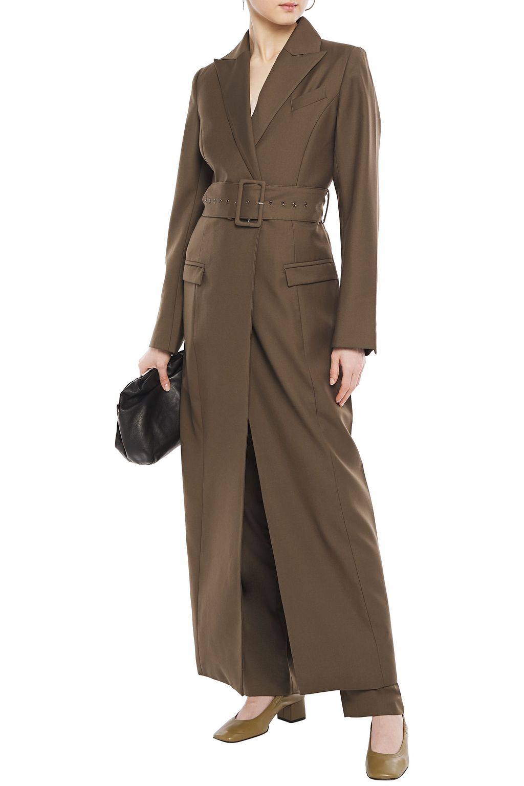 ANNA QUAN Noral belted wool-twill coat
