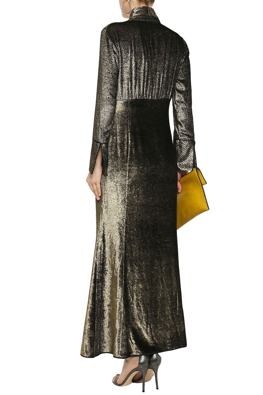 F.R.S FOR RESTLESS SLEEPERS Dedalo gathered metallic velvet maxi dress