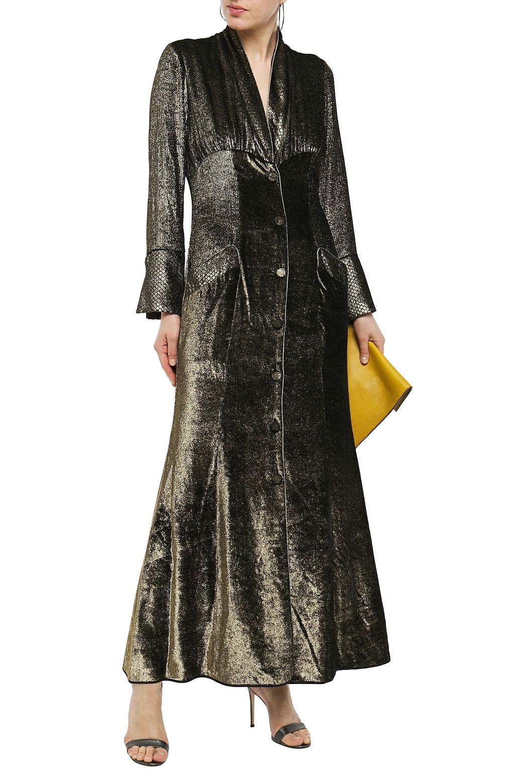 F.R.S FOR RESTLESS SLEEPERS Dedalo gathered metallic velvet maxi dress