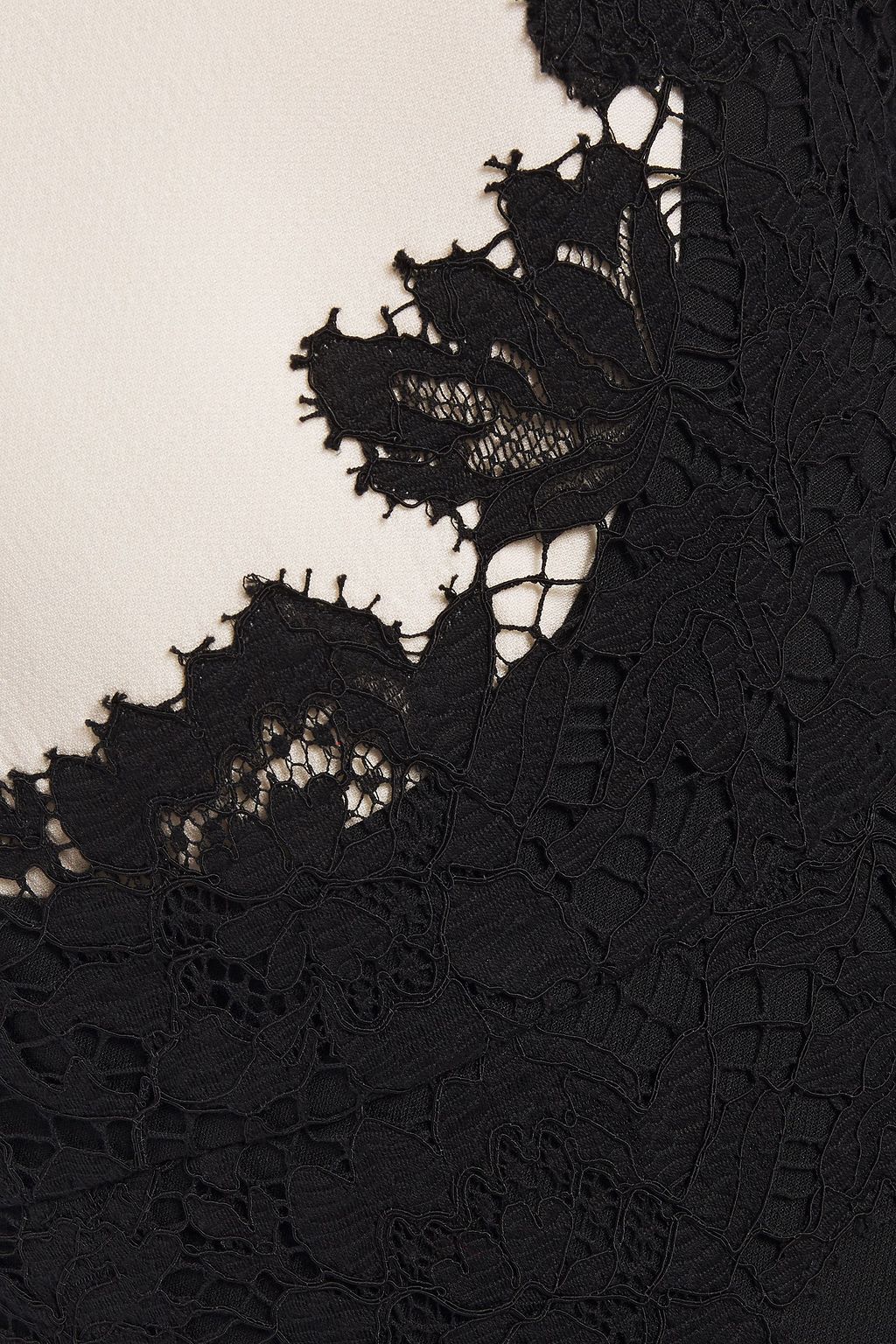 VALENTINO GARAVANI Corded lace-appliquéd cotton-blend cady mini dress