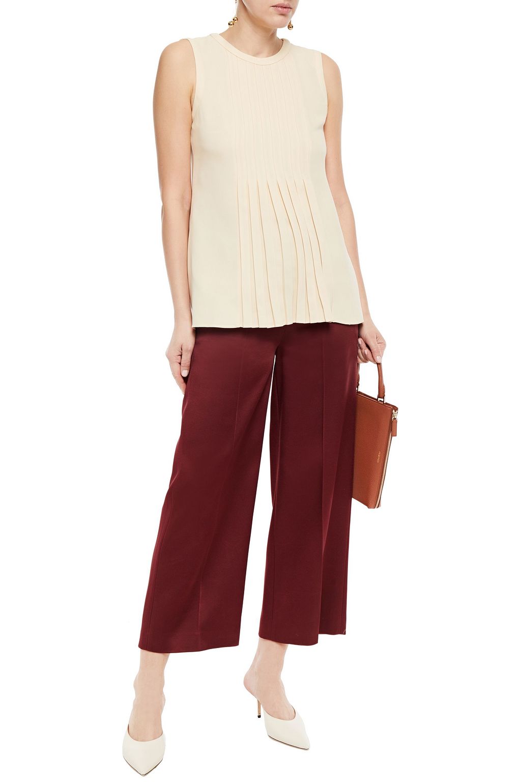 VALENTINO GARAVANI Pleated silk crepe de chine top