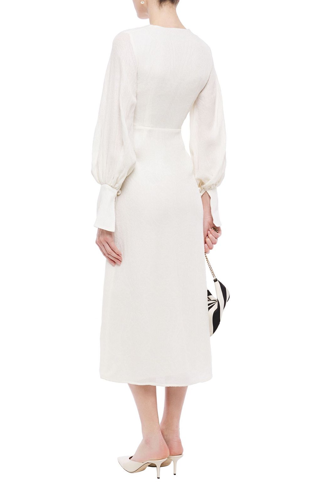 MOTHER OF PEARL Jenna faux pearl-embellished jacquard midi dress