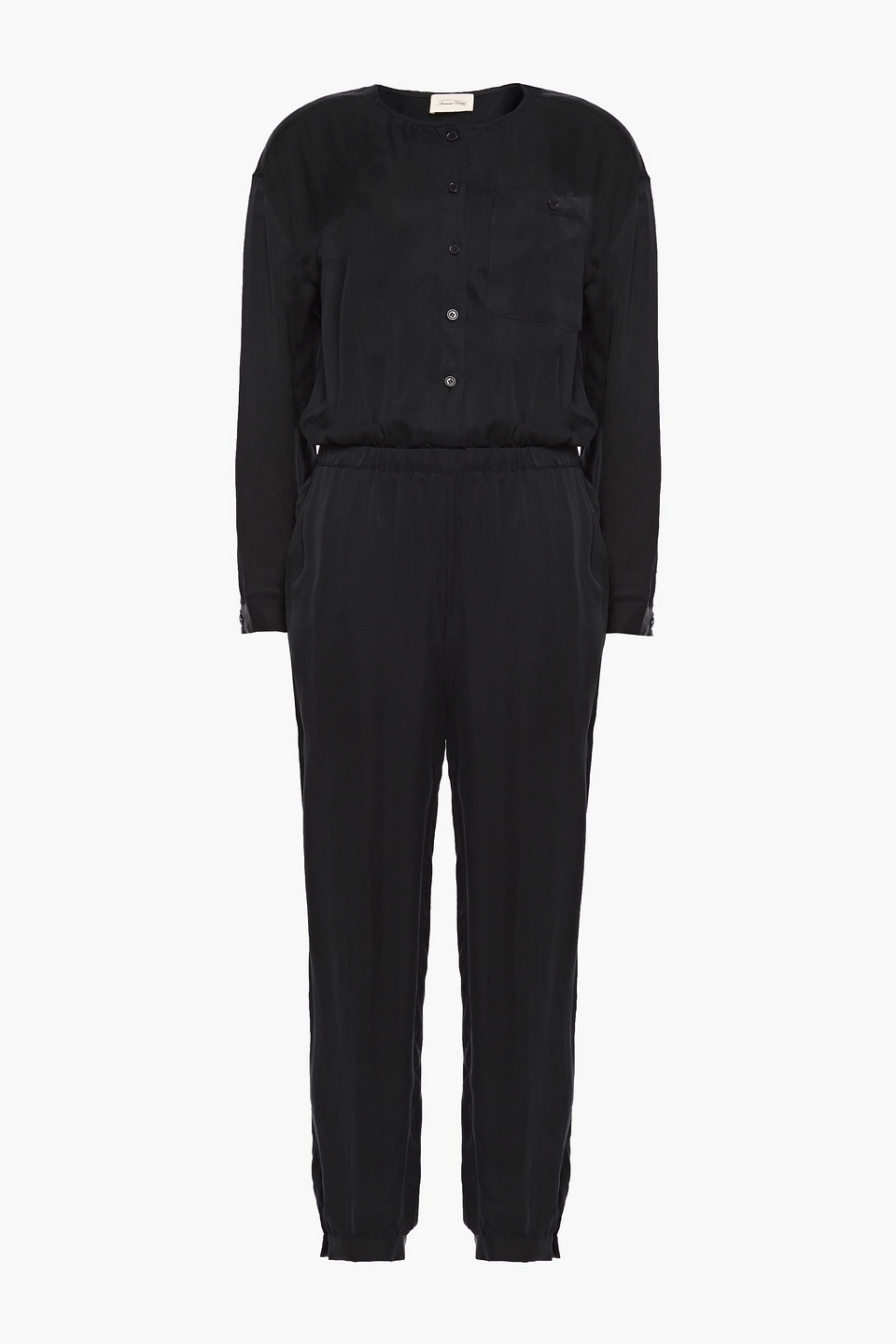Akining cropped washed-cupro jumpsuit