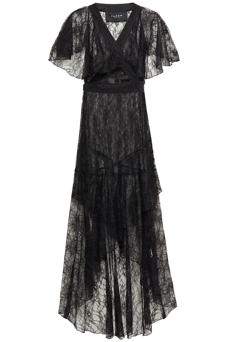 black lace wrap dress