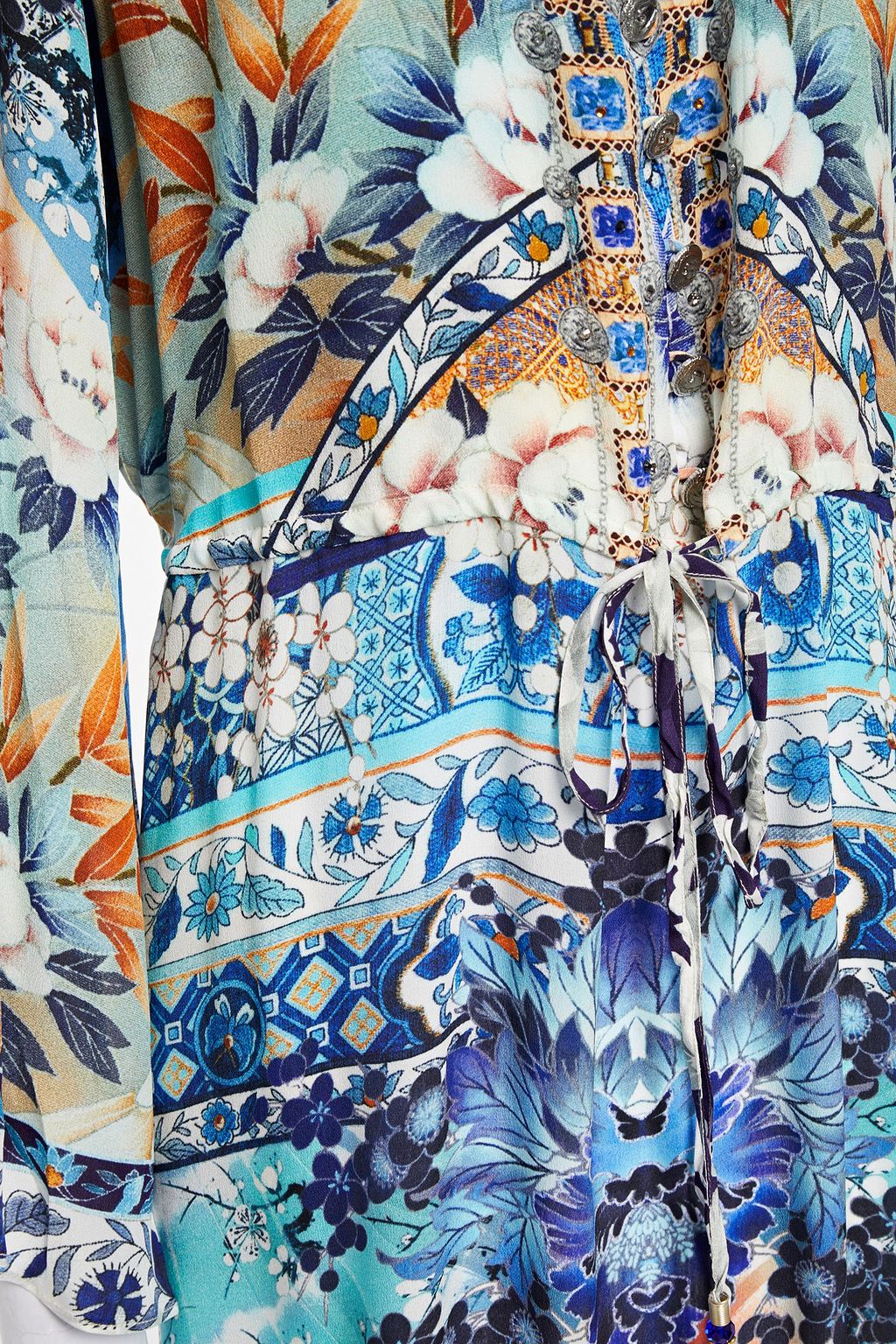 CAMILLA Crystal-embellished printed silk crepe de chine maxi dress