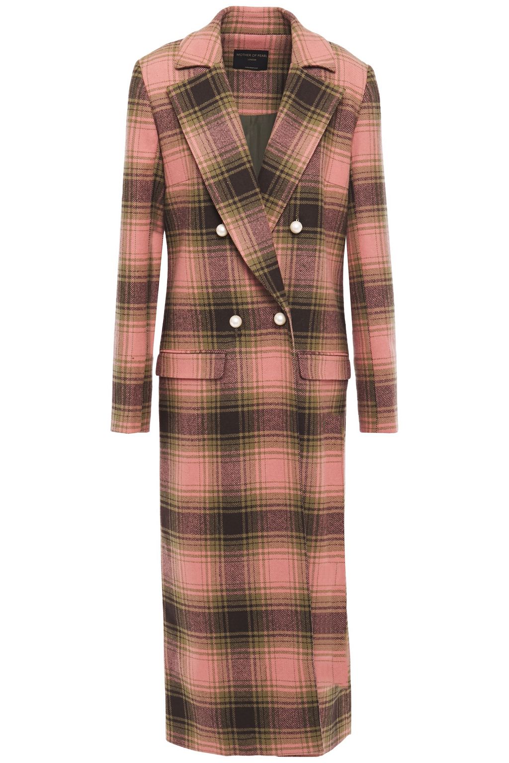MOTHER OF PEARL Mable double-breasted checked wool-felt coat | THE OUTNET