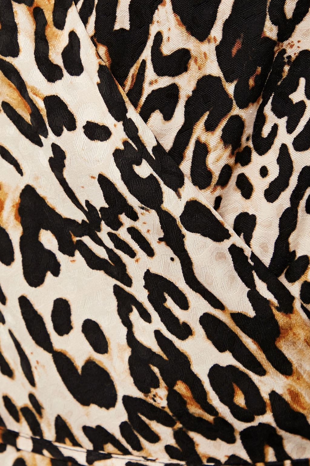 MILLY Gathered leopard-jacquard midi wrap dress