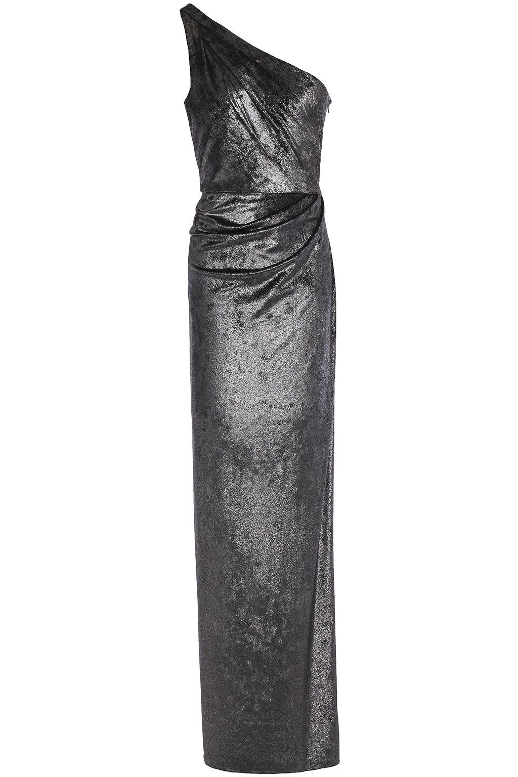 one shoulder velvet gown