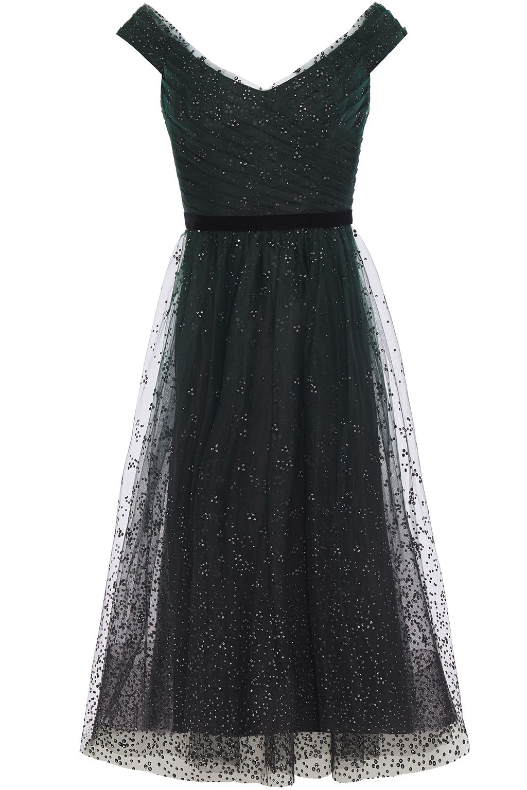 dark green velvet midi dress