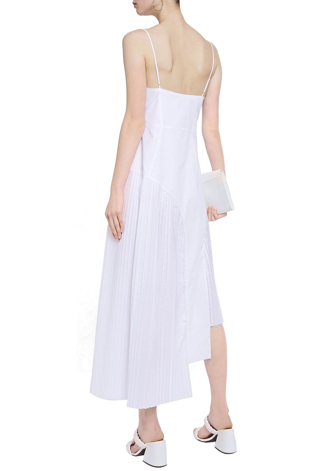 EACH X OTHER Asymmetric pleated poplin midi dress